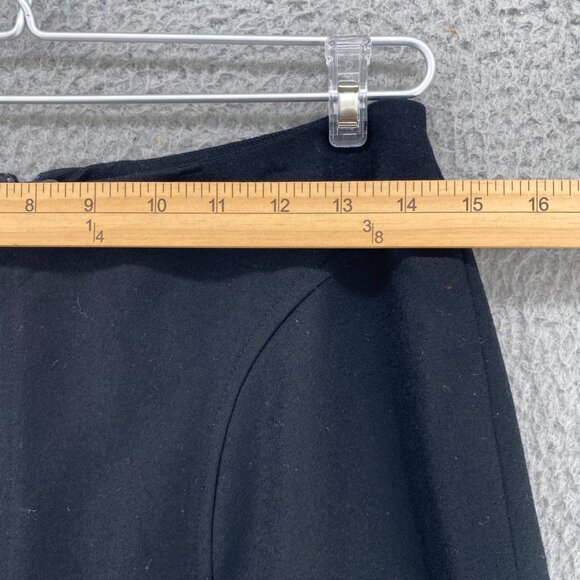 Talbots Skirt Womens 8 Petite Black Wool A Line Midi Gored Office Career Work - Picture 8 of 10